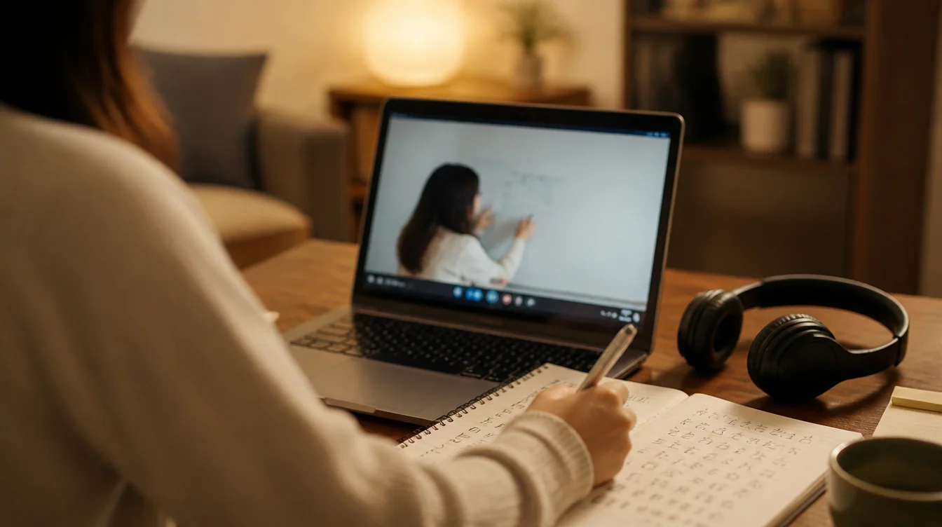 Online video lesson representing tutor speaking practice